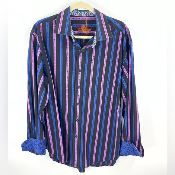 Robert Graham Button Down Shirt Mens XL Flip Cuff Colorful Statement Old Money - Picture 2 of 12